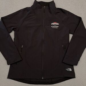 The North Face Tech Stretch Softshell Jacket Women's L Black Full Zip Windwall‎